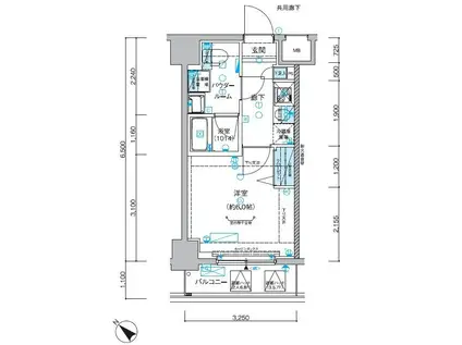 メインステージ立川II(1K/5階)の間取り写真