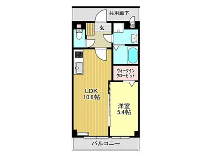 カンサレーション(1LDK/3階)の間取り写真