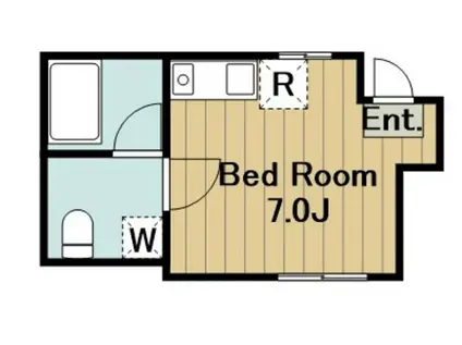 ヴィラフローラルⅡ(ワンルーム/2階)の間取り写真