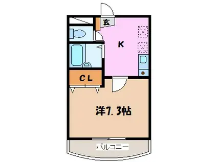 MAISON DES MISATO N(1K/2階)の間取り写真