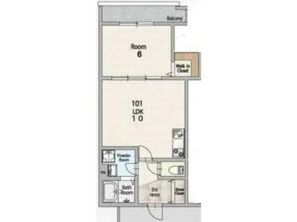 プロスパーコート住吉大社II(1LDK/1階)の間取り写真