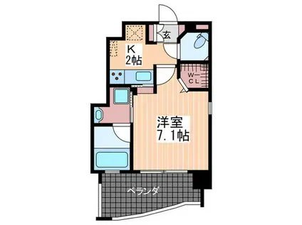  ルービンス 宇品西(1K/8階)の間取り写真