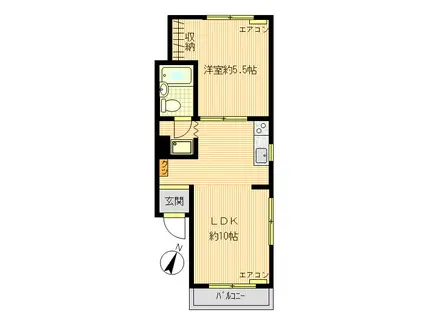 イーズセカンド(1LDK/1階)の間取り写真