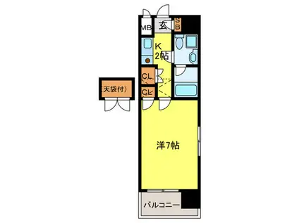 エトス高宮(1K/11階)の間取り写真