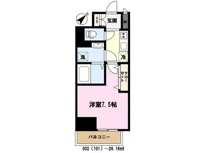 スアヴィス鳩ケ谷(1K/12階)の間取り写真