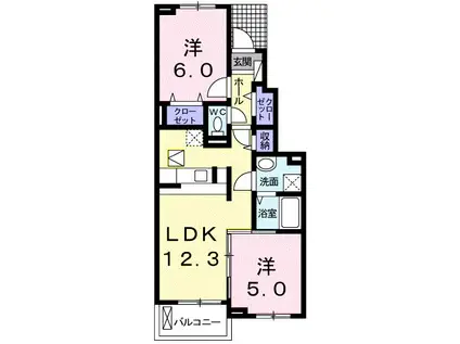 エイト ラックスII(2LDK/1階)の間取り写真
