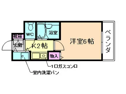 フォリア・グランデ(1K/4階)の間取り写真