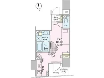 ロイジェントパークス四ツ谷(ワンルーム/7階)の間取り写真