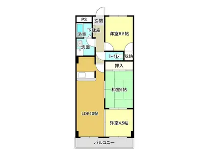 レオパレス宝(3LDK/3階)の間取り写真