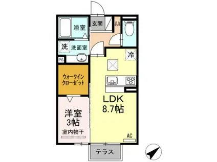 リブフラット(1LDK/1階)の間取り写真