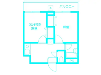 ルート大倉山マンションA棟(2K/2階)の間取り写真