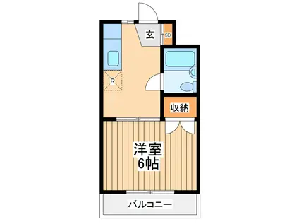 コーポエスティ(1K/2階)の間取り写真