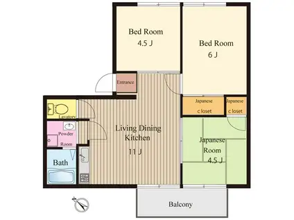 メゾン新横浜B(3LDK/3階)の間取り写真