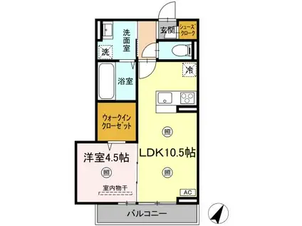 アルデア(1LDK/2階)の間取り写真