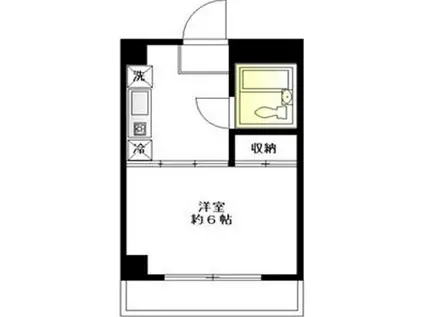 川邉ハイツ(1K/2階)の間取り写真