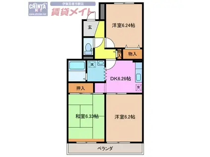 TORANO城西(3DK/3階)の間取り写真