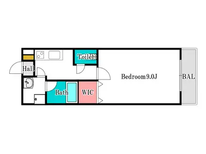 LST OKADAI サウス(1K/1階)の間取り写真