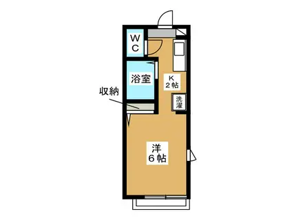 コーラルK(1K/2階)の間取り写真