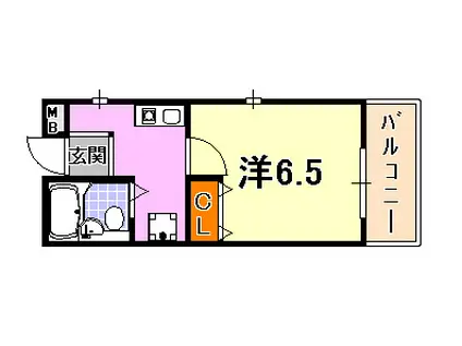 ルモンド元町(1K/2階)の間取り写真