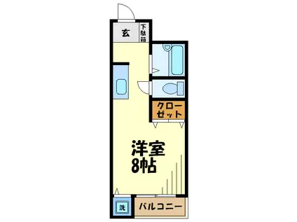 シルフィード(1K/2階)の間取り写真