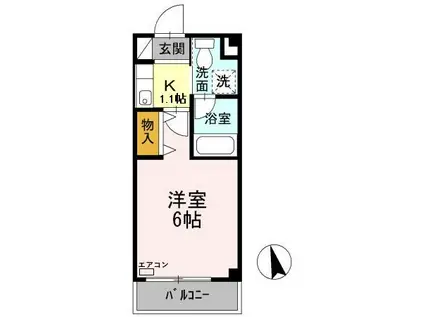 プレミール大日(1K/3階)の間取り写真