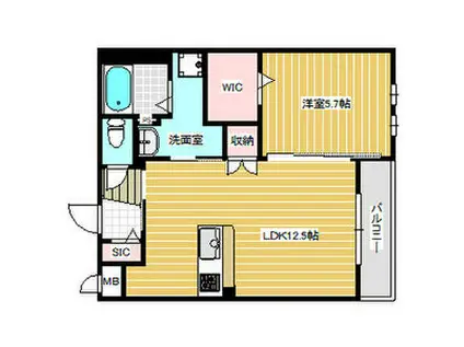 ケーズスイートサニーメッド(1LDK/2階)の間取り写真