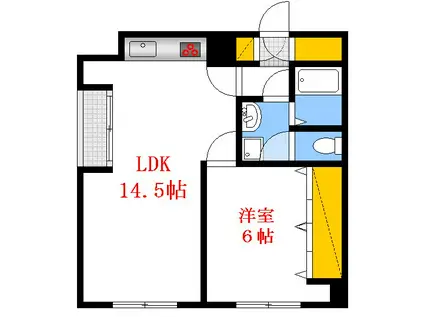 ライオンズマンション国泰寺(1LDK/9階)の間取り写真