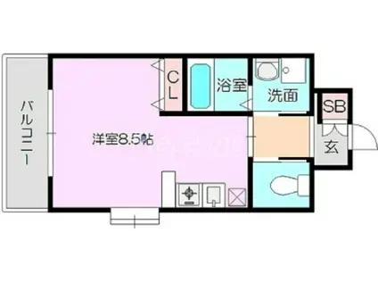 エクセレント上新17(ワンルーム/6階)の間取り写真