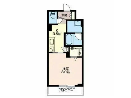 パインテール・セコンド(1K/3階)の間取り写真