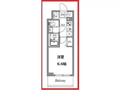ザパセオ新小岩(1K/9階)の間取り写真