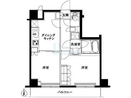ルーブル中板橋伍番館(2DK/3階)の間取り写真