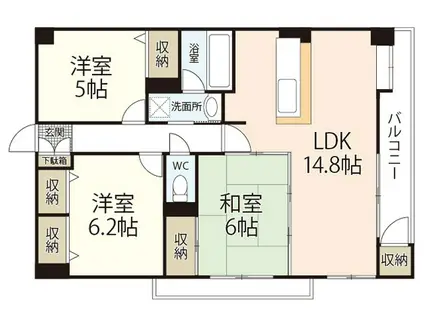 アスティオン早稲田(3LDK/3階)の間取り写真