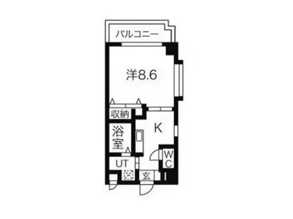 グランドール萩山(1K/3階)の間取り写真