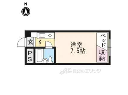 ヴィラ紫竹(1K/2階)の間取り写真