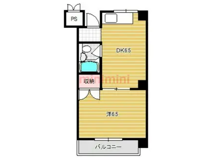 第2清和マンション(1DK/3階)の間取り写真
