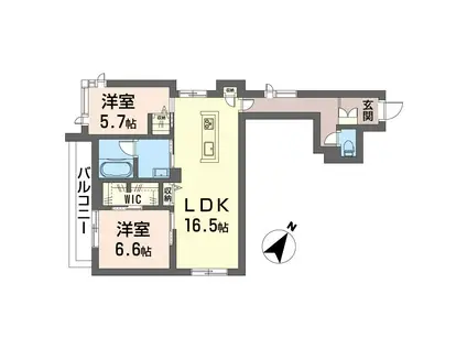 ベル・ヴィラージュ(2LDK/2階)の間取り写真