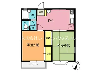 ベルデ大島(2DK/1階)の間取り写真