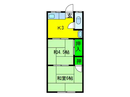 平野マンション(2K/3階)の間取り写真