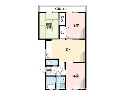 ピュアハイツ白金(3DK/3階)の間取り写真