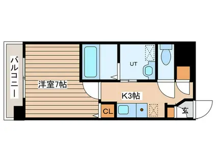 PRIME知事公館(1K/3階)の間取り写真