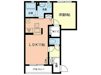 TWIN COURT IV(1LDK/1階)の間取り写真