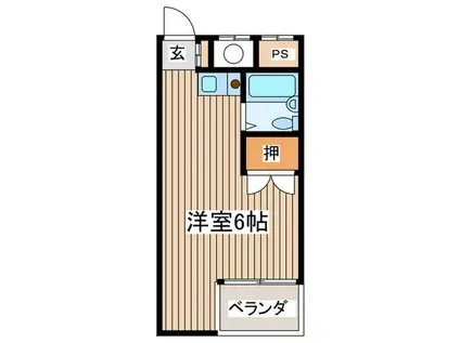 ビラキャスケード(ワンルーム/2階)の間取り写真