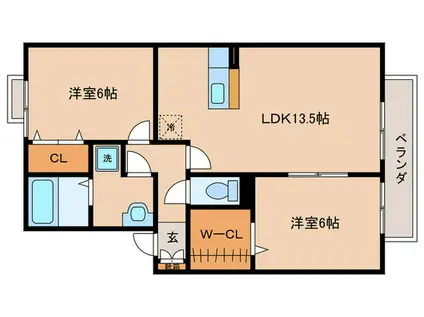 MAEDE TOWN A棟(2LDK/2階)の間取り写真
