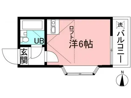 グレイスハイム淵野辺(ワンルーム/2階)の間取り写真