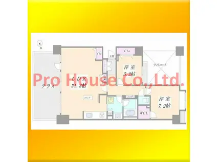 ライオンズマンション田無イーストレジデンス(2LDK/4階)の間取り写真