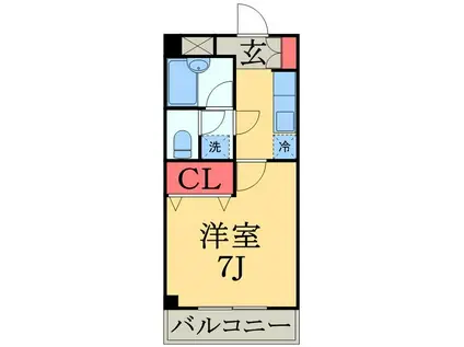 キャトルセゾン(1K/2階)の間取り写真