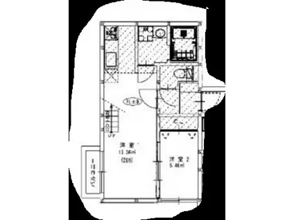 クレオ竹下弐番館(1SLDK/2階)の間取り写真
