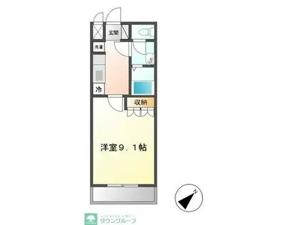 ウイステリア(1K/2階)の間取り写真