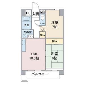 新橘ビル(2LDK/3階)の間取り写真