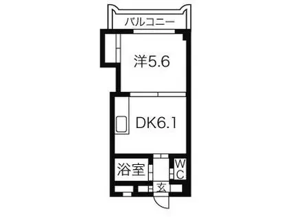 エンドレス琴似B棟(1DK/7階)の間取り写真